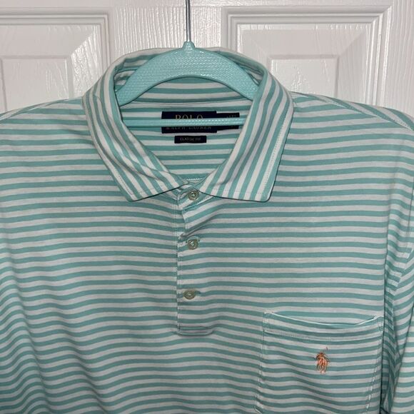 Polo Ralph Lauren shirt green white orange - Picture 3 of 5